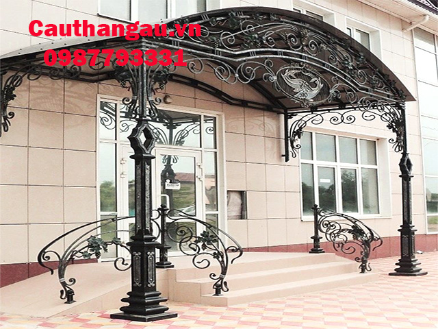 Mái che sắt nghệ thuật kính cường lực tại hà nội Mái che sắt nghệ thuật kính cường lực tại hà nội